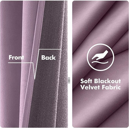 MIULEE Velvet Curtains Lavender 52 x 108 Inch Length Set of 2 | Extra Long - Image 3