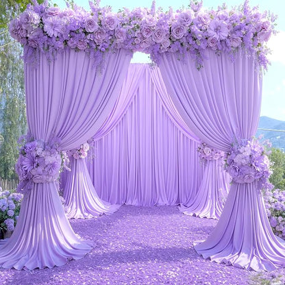 4 Panels Lavender Backdrop Curtains - Image 3