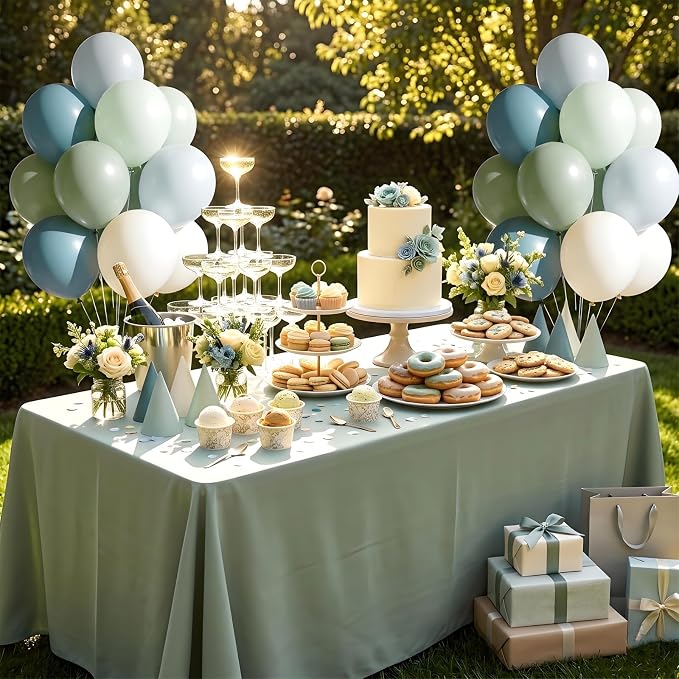 60pcs Blue and Green Balloons 12inch - Image 7