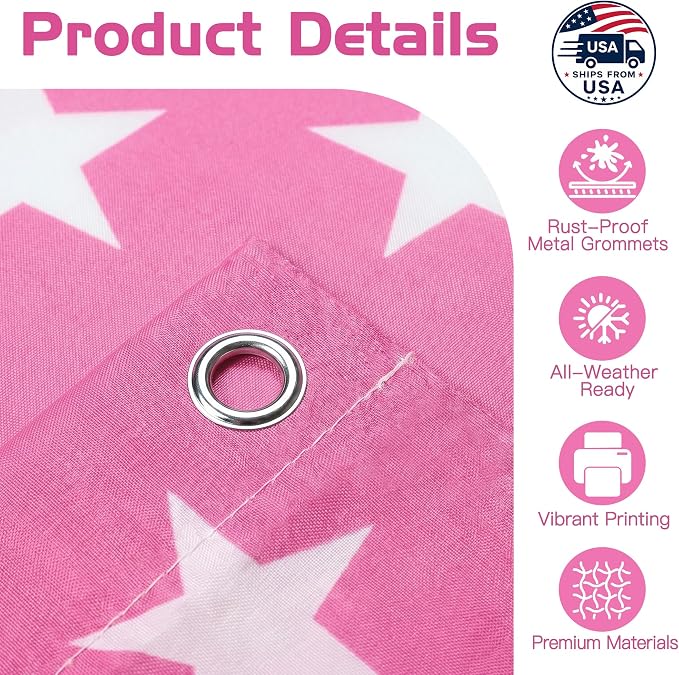 Custom Pink American US Flag - Image 4