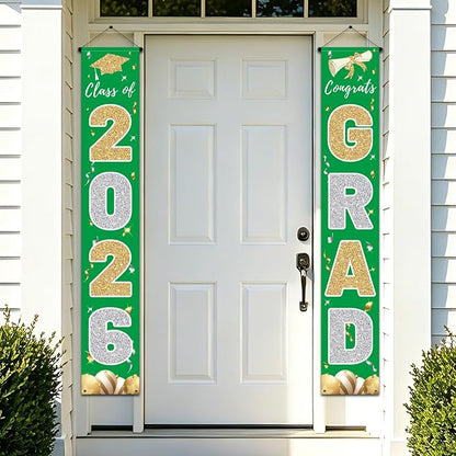 Graduation Decorations 2026, Class of 2026 Banner Congrats Grad | Porch Sign by CAKKVDE