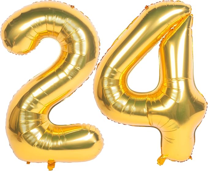 40 Inch gold Number Balloons 24 Helium Foil Mylar Balloon | Birthday Party by Exquisitehighqualitypartydecorationstomeetyoureveryneed%EF%BC%81