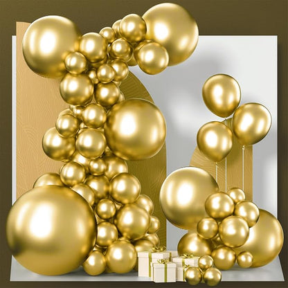 PartyWoo Gold Balloons 100pcs Different Sizes of 36 18 12 10 5 Inch | Balloons by PartyWoo