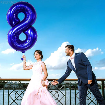 KatchOn Navy Blue Number 8 Balloon 40 Inch, 8th Birthday Decorations Boy | - Image 7