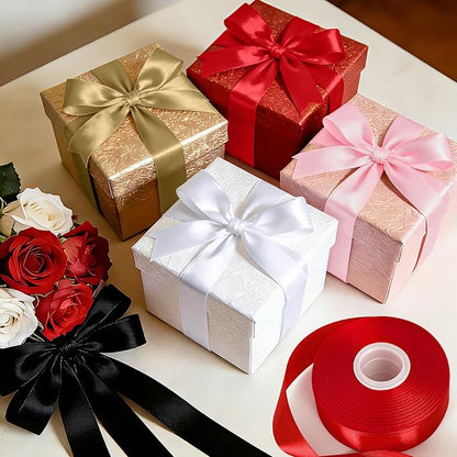 1In 30Yards Red Satin Ribbon for Gift Wrapping Wedding Valentine Christmas | - Image 5