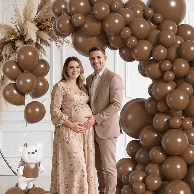 164Pcs Brown Balloons Garland Arch Kit Different Sizes | 18 12 10 5 inch Dark - Image 4