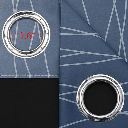 Navy Blue and Greyish White Blackout Curtains 108 Inches Long, Thermal - Image 7
