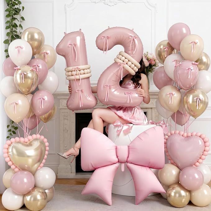 40 Inch Dusty Pink 12 Number Balloon - Image 2