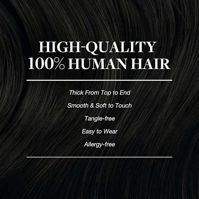 GOO GOO Clip in Hair Extensions Real Human Hair, Remy Human Hair Extensions Clip ins for Women, Natural Human Hair, 24inch 150g 9Pcs, #1 Jet Black