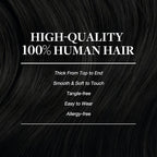 GOO GOO Clip in Hair Extensions Real Human Hair, Remy Human Hair Extensions Clip ins for Women, Natural Human Hair, 24inch 150g 9Pcs, #1 Jet Black