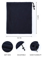 Syhood 6 Pieces Winter Fleece Ear Warmer Headband Ear Muffs Head Wraps with Winter Fleece Neck Warmer Gaiter (Black, Dark Grey, Navy Blue,Plus Size)
