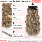 KooKaStyle Clip in Synthetic Hair Extensions Long Wavy 4PCS Thick Hairpieces Brown mix Ash Blonde P10/88 Fiber Double Weft Natural Hair Extensions 20 Inch for Women