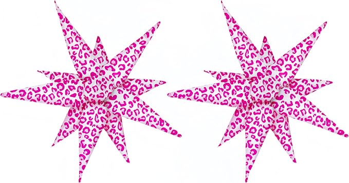 2Pcs 32 Inch Pink Leopard Explosion Star Cheetah Print Balloons/Y2K Party Decor by baoonworlld
