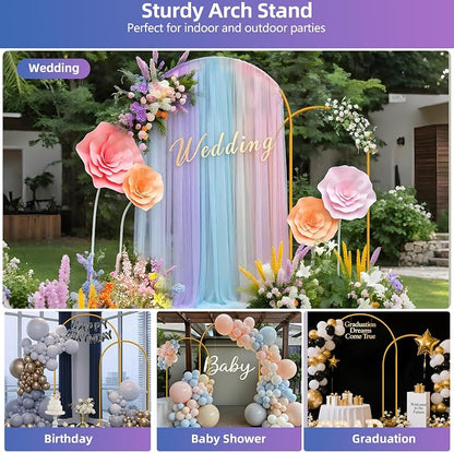 Hemmotop Metal Arch Backdrop Stand Set of 2, 7.2ft and 6ft | Pieces are Labeled - Image 2