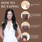 GOO GOO Tape in Hair Extensions Human Hair, 1 Jet black, 20inch 30g 10pcs, Skin Weft Seamless Invisible, Silky Straight with Thick Ends, Remy Human Hair