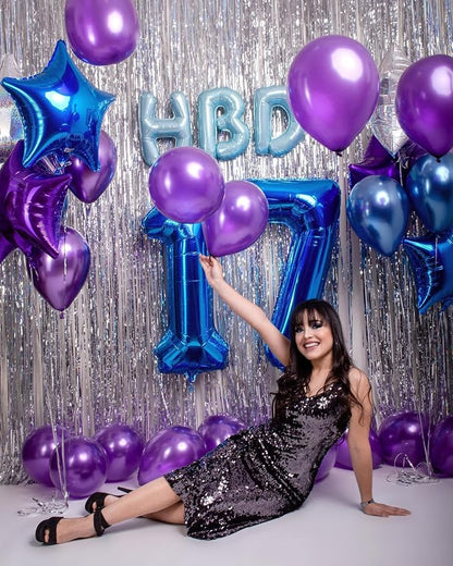 Navy Blue 17 Balloon - Image 4
