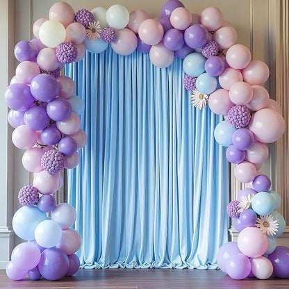 Blue Backdrop Curtain for Wedding Parties Backdrop Drapes 10x8FT | Wrinkle Free - Image 6