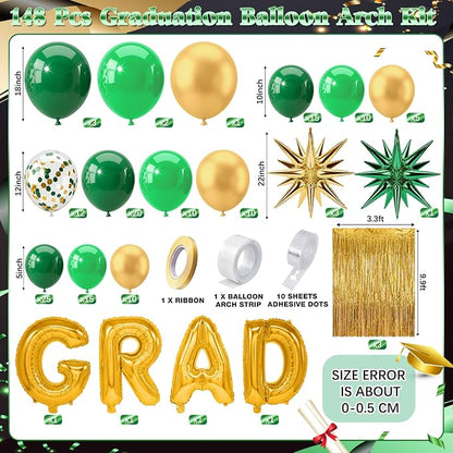 Capoda 148 Pcs Jungle Safari Garland Arch Kit Green and Gold Party Decoration - Image 2