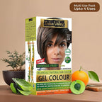 Indus Valley Natural Organic Damage Free Gel Hair Color | Ammonia Free, Vegan & Cruelty Free | Up to 100% Gray Coverage, Long Lasting Results |Medium Brown 4.0 (20gram+200ml)