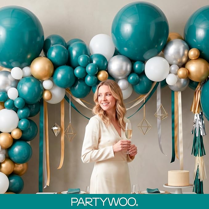 PartyWoo Slate Blue Balloons 100pcs Dusty Blue Boho Color 5 Inch | 18 12 10 5 - Image 9