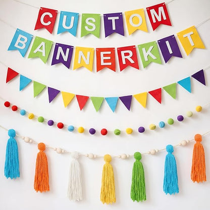 SmoothNovelty 139 Pcs Felt DIY Custom Banner Kit Include 104 Letters 18 by SmoothNovelty