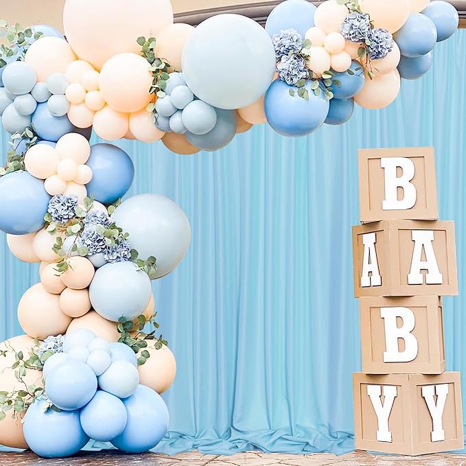 10x 10 Baby Blue Backdrop Curtain by MEETSKY
