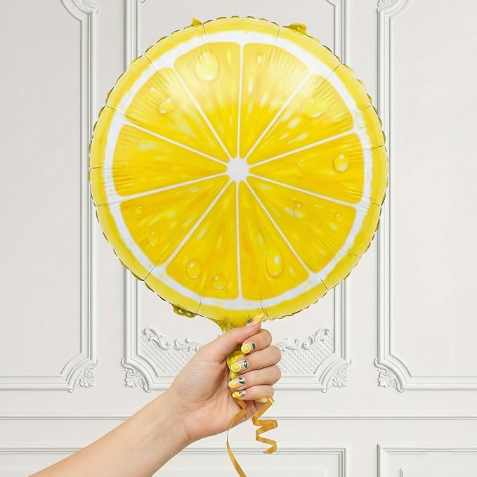 6 Pcs 18" Lemon Foil Balloons, Sliced Lemonade Supplies, Main Squeeze Bridal - Image 8