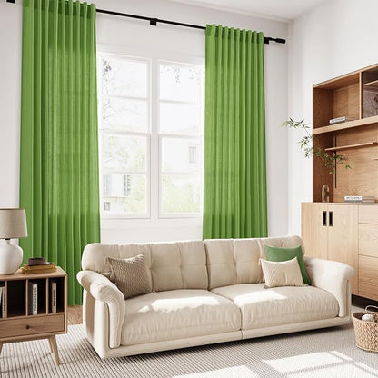 Lime Green Linen Curtains 72 Inch Long - Image 7