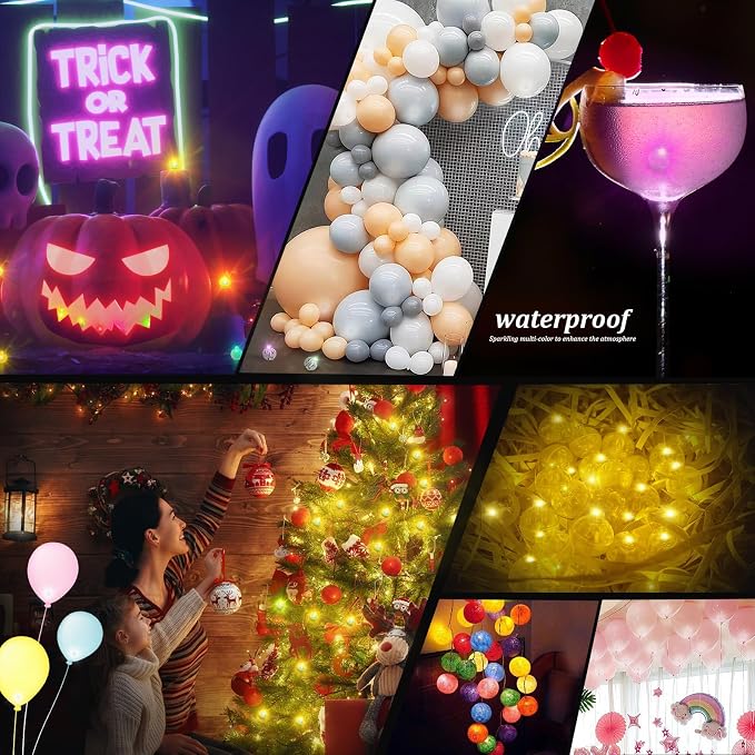 200pcs Yellow LED Balloon Light, Tiny Led Lights Round LED Ball Lamp - Image 5
