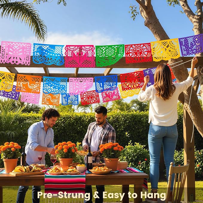 DOMESTAR 1 Pack 18 FT Mexican Party Banners, Fiesta Party Decoration | Papel - Image 5