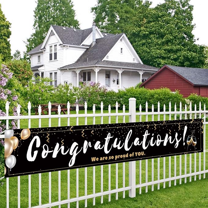 Large Congratulations Decoration Banner, Birthday Engagement Wedding Retirement - Image 4