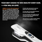 MKBOO Hair Straightener with Steam, Salon Professional Nano Titanium Ceramic Steam Flat Iron with Removable Comb+Digital LCD+5 Level Adjustable Temperature+Auto Temperature Lock Black