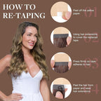GOO GOO Tape in Hair Extensions Human Hair, 4D/14/5B Brunette Balayage, 16inch 25g 10pcs, Skin Weft Seamless Invisible, Silky Straight with Thick Ends, Remy Human Hair