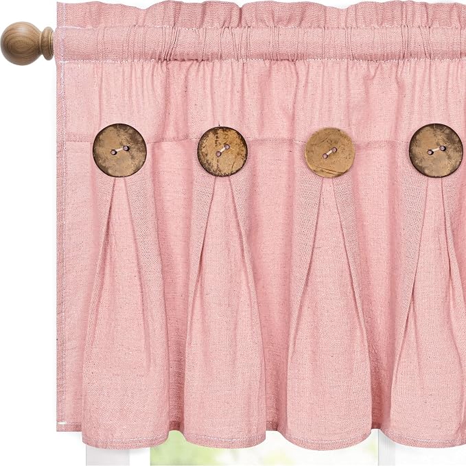 Farmhouse Valance Curtains, Boho Cotton Linen Kitchen Valance, Country Rod - Image 7