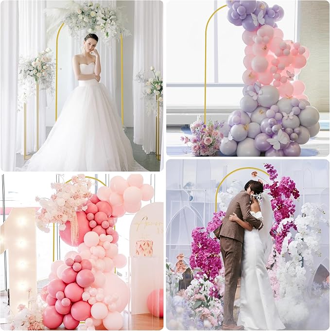 Asee'm 6FT Gold Metal Arch Backdrop Stand Wedding Balloon Background | Arched - Image 6