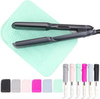 Heysam Hair Styling Tools Travel Storage Pad and Heat Resistant Mat for Curling Iron, Food Grade Silicone Trivets: Professional Heat Insulation/Anti-Slip, 450°F Protection, Size (9"x6.5")-Green