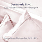 California Design Den Standard Queen Size Pillowcase Set - 400 Thread Count, 100% Cotton Sateen, Set of 2 Pillow Covers, Soft and Breathable - Pink