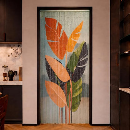 Vietbud Tropical Leaves Beaded Doorway Curtain 35.4" x 78.7" | 90-strand bead - Image 7