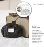 Lay-n-Go Cosmo Layflat Drawstring Cosmetic & Makeup Bag Organizer w/Zipper Pocket, Brush Loops & More, Cinch to Close, Lay Flat to Use, Durable, Machine Wash, Travel Toiletry Bag (20", Dogs)