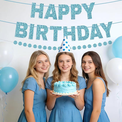 Alynta Happy Birthday Banner Pre-Strung Glitter Birthday Party Decorations | NO - Image 5