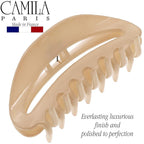Camila Paris CP3122 French Hair Clip for Women, Beige, Girls Hair Claw Clip Jaw Fashion Durable and Styling Hair Accessories for Women, Luxury Ladies Strong Hold No Slip Grip Clamp, Made in France