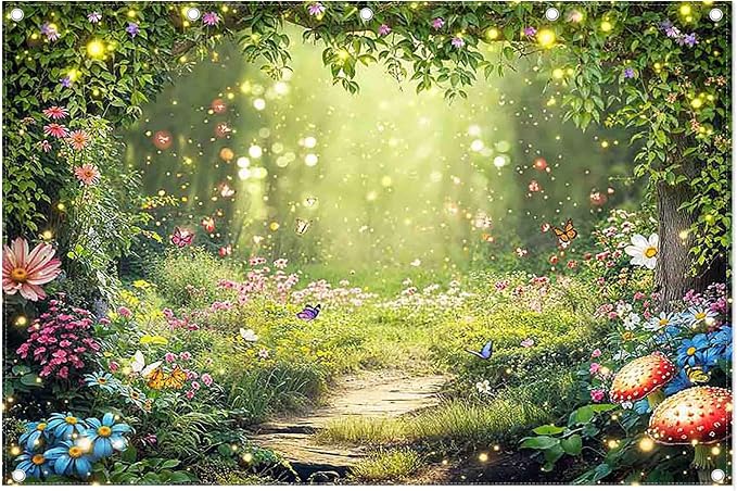 12x8ft Enchanted Forest Photography Backdrop Fairy Garden Banner | Fairytale by ZTHMOEBACKDROP