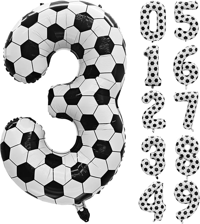 Black White Soccer Number 3 Balloon 3nd Birthday Decoration 40in 3 Balloon | by Exquisitehighqualitypartydecorationstomeetyoureveryneed%EF%BC%81