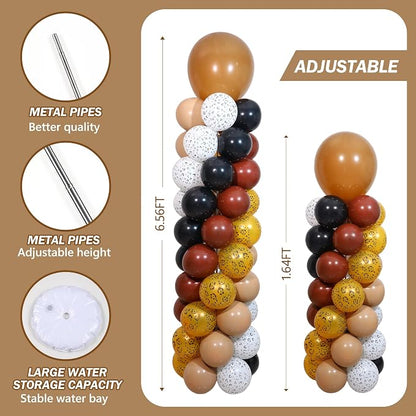Cheetah Print Balloon Column Stand Kit of 2, Nude Balloon Tower, Jungle Party - Image 5