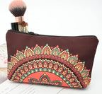2 Pcs Cosmetic Bag for Women Small Make Up Bag Waterproof Travel Toiletries Pouch with Zipper for Organizing Small Items, Gift Bags for Birthday Christmas(Mandala)