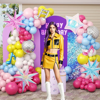 JOGAMS 175Pcs Colorful K-Pop Balloon Arch Kit, Hot Pink Blue Yellow White Pink - Image 9