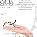 Camila Paris NV73 French Hair Clip for Women, Hair Side Clips, 3 inch Girls Hair Claw Clips Jaw Fashion Durable Styling Hair Accessories for Women, Strong Hold No Slip Grip, Made in France. Tortoise