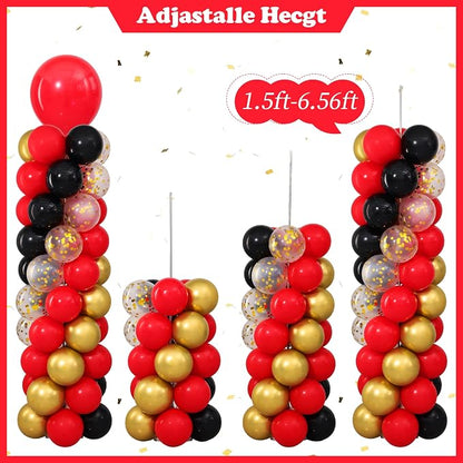 Red Black Gold Balloon Column Stand Kit Set of 2 - Image 6