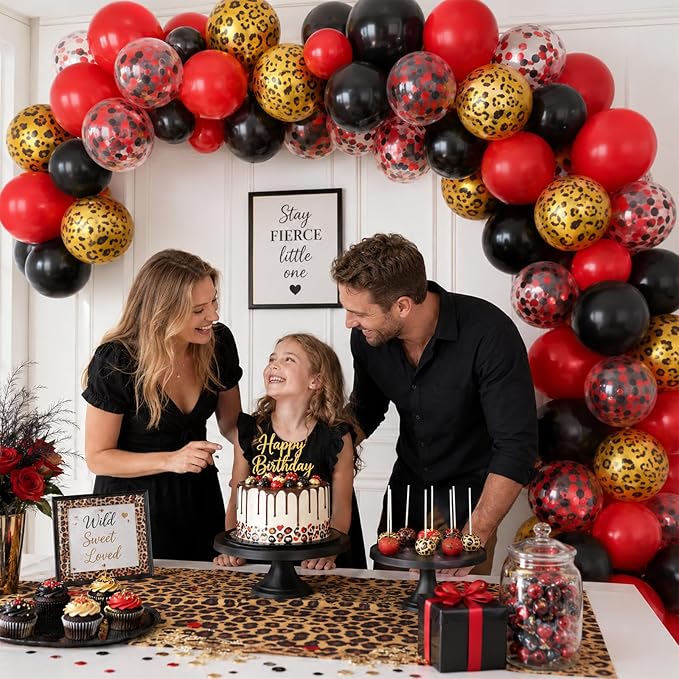 Red Black Cheetah Balloons - Image 8