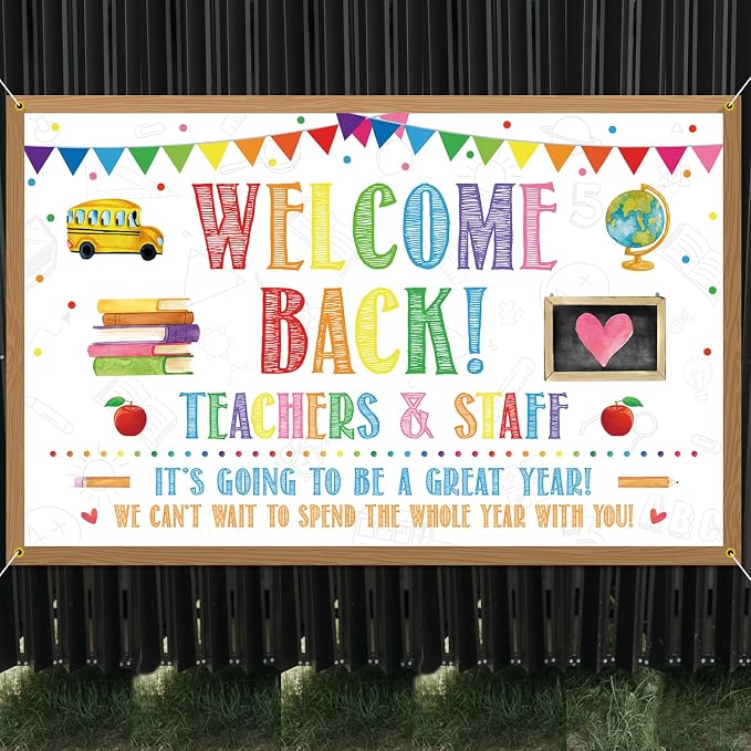 Welcome Back Backdrop Banner Back to School Backdrop Decoration First Day of - Image 4